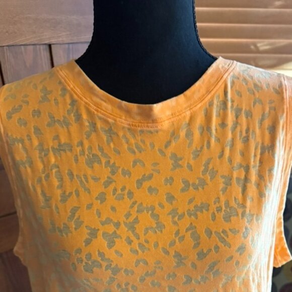 all in motion Burnout Orange Crop Tank Top, Size Large - Picture 2 of 8